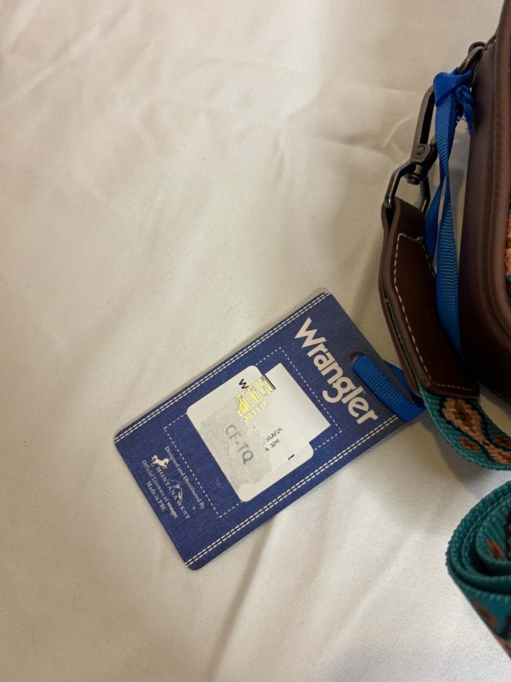 Wrangler Western Aztec Women's Crossbody Bag Western Print Canvas Front & Strap - Picture 6 of 9